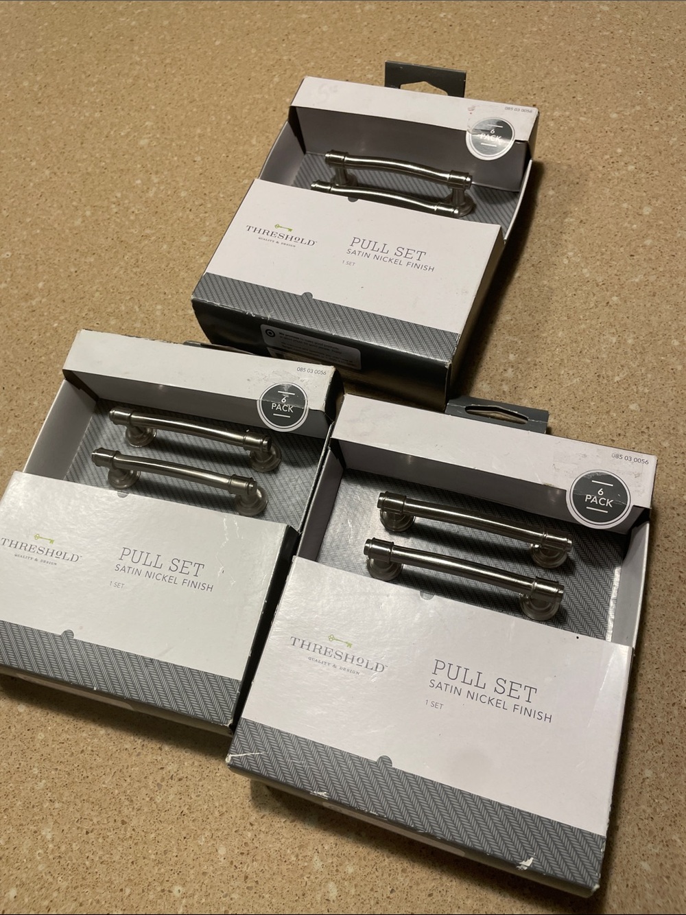 Threshold Satin Nickel Cabinet Pulls - Brushed Silver Finish